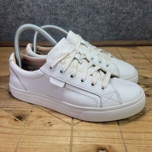 Taos Plim Soul Lux Shoes Womens Size 7.5 White Leather Comfort Sneaker Lace Up